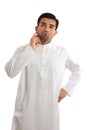 Worried troubled ethnic man wearing a kurta Royalty Free Stock Photo