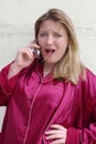 Worried Woman on cell phone Royalty Free Stock Photo
