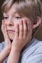 Worried young boy Royalty Free Stock Photo