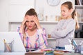 Worried young women thinking about problems Royalty Free Stock Photo