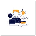 Worrier procrastinator flat icon Royalty Free Stock Photo