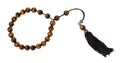 Worry beads from tiger`s eye gemstones isolated Royalty Free Stock Photo