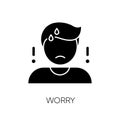 Worry black glyph icon