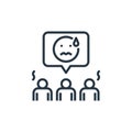 worry icon vector from detecting fake news concept. Thin line illustration of worry editable stroke. worry linear sign for use on