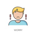 Worry RGB color icon