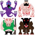 Worse terror horror monster retro computer eight bit pixel art