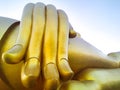 Worship Big Hand Buddha Wat Muang Temple Angthong Thailand Wat Muang Golden Giant Big Buddha Statue Thailand Royalty Free Stock Photo