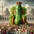 The worship of cucumber Royalty Free Stock Photo