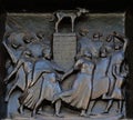 The Worship of the Golden Calf, relief on the door of the Grossmunster church in Zurich