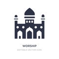 worship icon on white background. Simple element illustration from Buildings concept