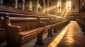 worship pew church building Royalty Free Stock Photo