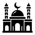 Worship place for muslims, islamic holy place vector in editable style