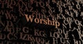 Worship - Wooden 3D rendered letters/message Royalty Free Stock Photo