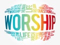 Worship word cloud collage