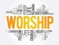Worship word cloud collage, social concept Royalty Free Stock Photo