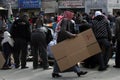 Worshipers fill the street outside the King Hussein mosque in downtown Amman, Jordan