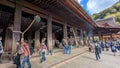 Worshipers at the Kiyomizu-dera Buddhist temple in Kyoto Japan