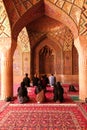 Worshipers praying in mosque, Isfahan, Iran