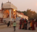 Worshippers flock to the temple