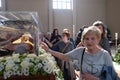 Worshippers gather to look at the relics of St. Leopold Mandic in the Church of Saint Leopold Mandic, Zagreb, Croatia