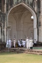 Worshippers, Jama Masjid Mosque, Bijapur, Karnataka, India Royalty Free Stock Photo