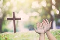 Worshipping God concept,people open empty hands with palms up Royalty Free Stock Photo
