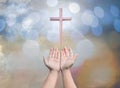 Worshipping God concept,people open empty hands with palms up Royalty Free Stock Photo