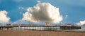 Worthing pier with a large storm cloud above it Royalty Free Stock Photo