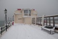 Worthing Pier in the Snow Royalty Free Stock Photo