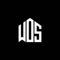 WOS letter logo design on BLACK background. WOS creative initials letter logo concept. WOS letter design Royalty Free Stock Photo