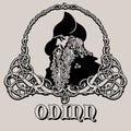 Wotan Odin God of wisdom, poetry and war. Illustration of Norse mythology Royalty Free Stock Photo