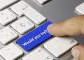 Would you try? - Inscription on Blue Keyboard Key Royalty Free Stock Photo