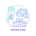 Wound care blue gradient concept icon