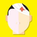 wound on head. Vector illustration decorative design