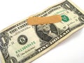 Wounded Dollar Bill Royalty Free Stock Photo