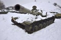 Wounded Russian tank Royalty Free Stock Photo