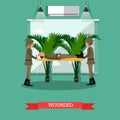 Wounded soldier concept vector illustration in flat style