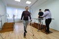 Wounded Ukrainian soldiers are recovering from their wounds in a rehabilitation center near Lviv