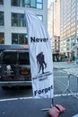 Wounded Warrior Project flag and truck. Veterans Day Parade in New York City