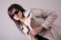 Woung woman with sunglasses Royalty Free Stock Photo