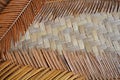 Woven bamboo background of cycad leaves Royalty Free Stock Photo