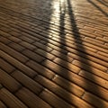 A woven bamboo mat covers the surface, creating a grid-like pattern. The bamboo Royalty Free Stock Photo