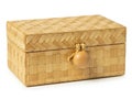 Woven bamboo storage box isolated on white background Royalty Free Stock Photo