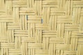 Woven bamboo wall with yellow painting Royalty Free Stock Photo