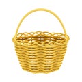 Woven Basket with Handle for Harvesting and Storage Vector Illustration Royalty Free Stock Photo