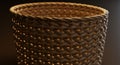 Woven basket with intricate, tight weave pattern showcasing a cylindrical shape. Royalty Free Stock Photo