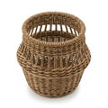 Woven Basket on White Background Royalty Free Stock Photo