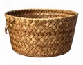 Woven Brown Basket Isolated on White Background in Studio Lighting Royalty Free Stock Photo