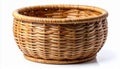 Woven Brown Basket Isolated on White Background in Studio Lighting Royalty Free Stock Photo