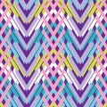 Woven Chevron Pattern Seamless Vector Pattern. Bright Interlocking